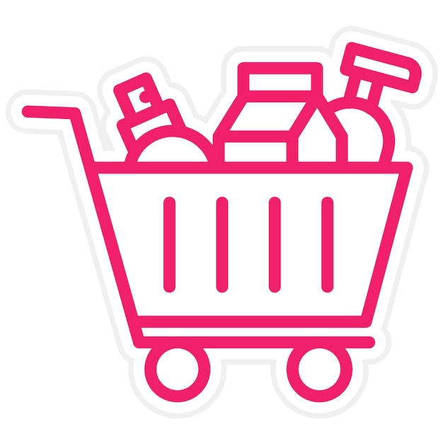 Diseño vectorial de los elementos del carrito Estilo del icono