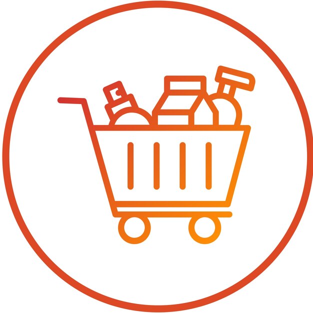 Diseño vectorial de los elementos del carrito Estilo del icono