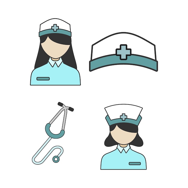 Diseño vectorial de elementos para el Día Nacional de las Enfermeras