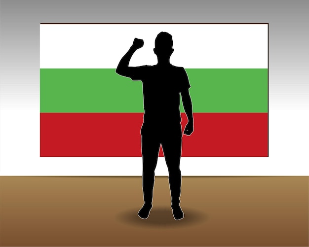 Diseño vectorial de elementos de una sola pieza de textura de papel de la bandera de Bulgaria