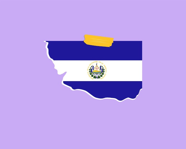 Vector diseño vectorial de elementos de una sola pieza de textura de papel de la bandera de el salvador