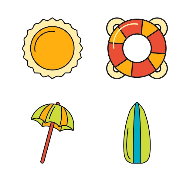 Diseño vectorial de elementos de verano