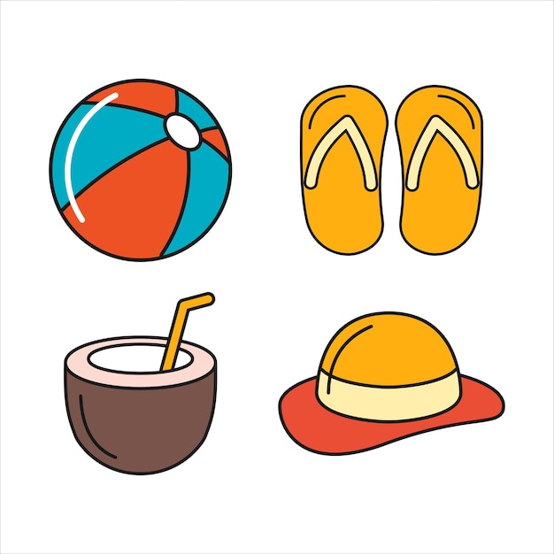 Diseño vectorial de elementos de verano