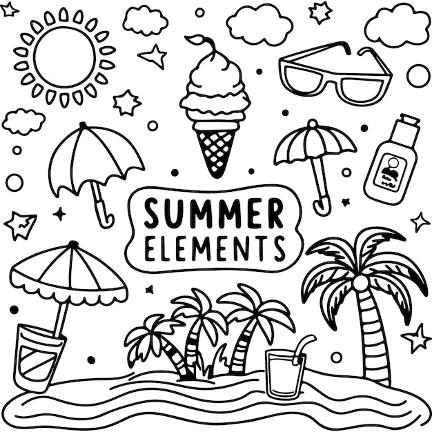 diseño vectorial de elementos de verano