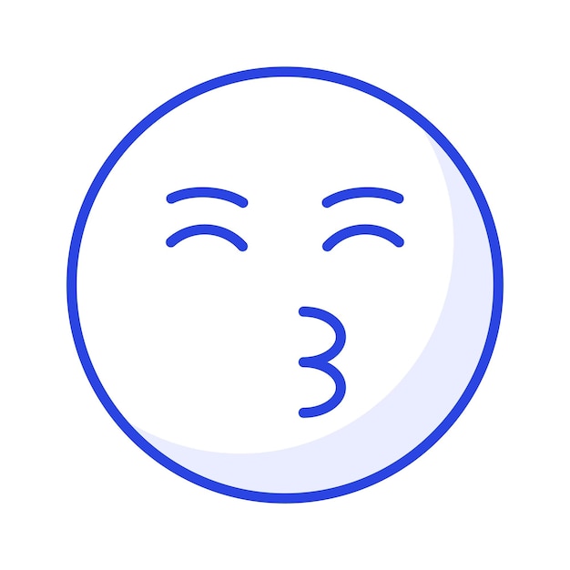 Diseño vectorial de emojis de beso listo para usar icono