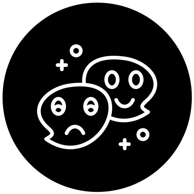 Diseño vectorial de emoticones de chat Estilo de icono
