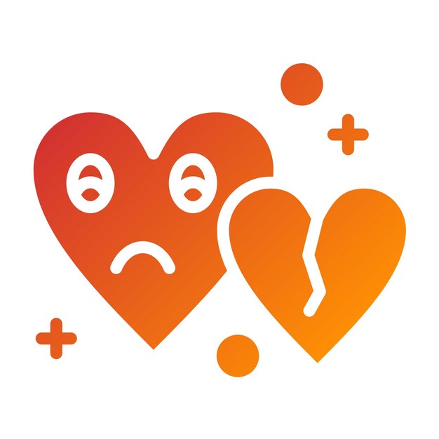 Diseño vectorial de emoticones de corazón Estilo del icono