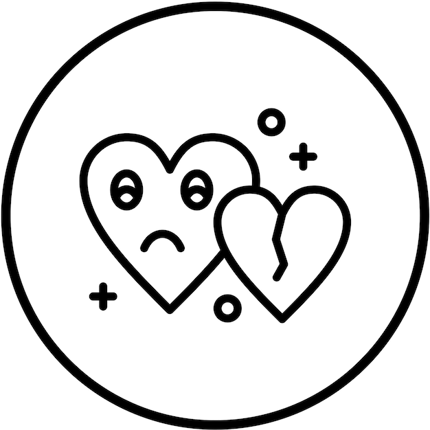 Diseño vectorial de emoticones de corazón Estilo del icono