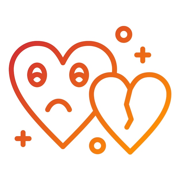 Diseño vectorial de emoticones de corazón Estilo del icono