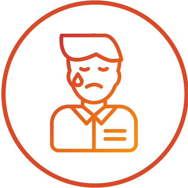 Diseño vectorial empresario estilo icono triste