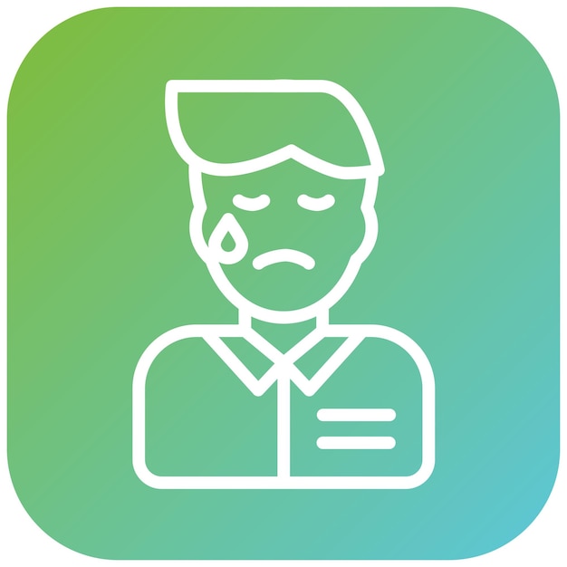 Diseño vectorial empresario estilo icono triste