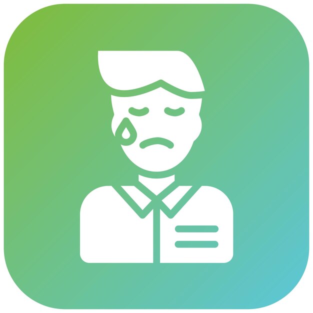 Diseño vectorial empresario estilo icono triste