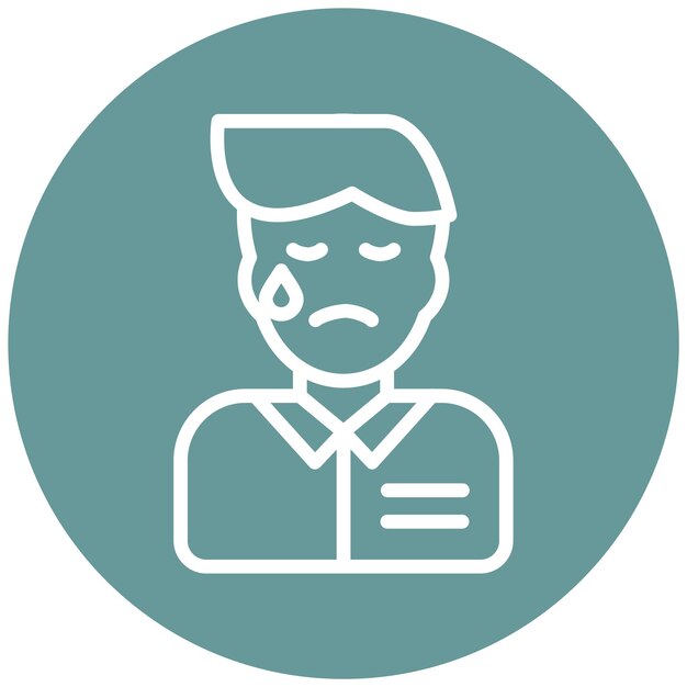 Diseño vectorial empresario estilo icono triste