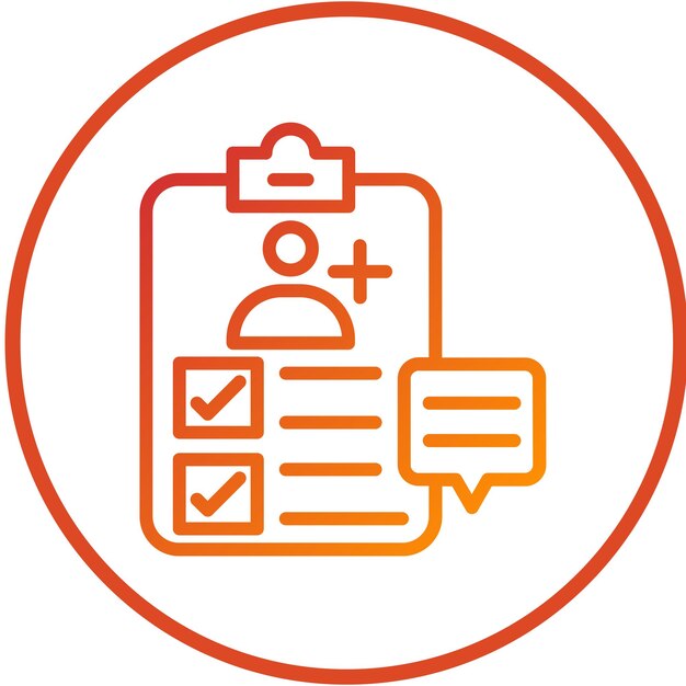 Diseño vectorial de la encuesta de retroalimentación del paciente Estilo del icono