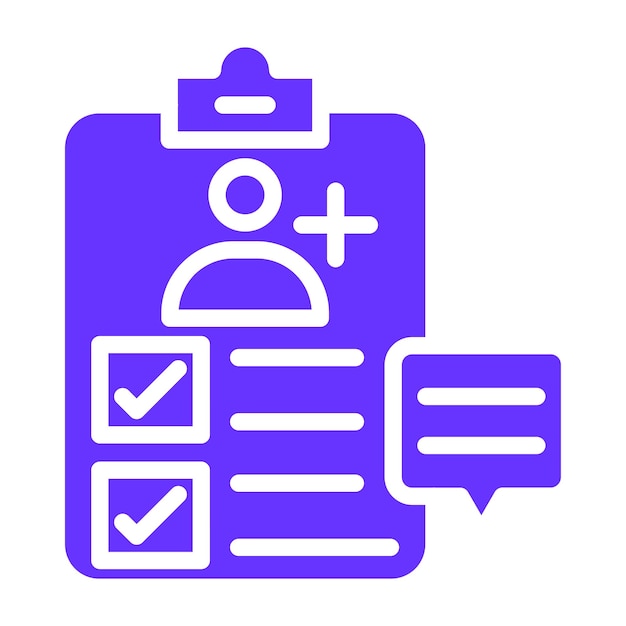 Diseño vectorial de la encuesta de retroalimentación del paciente Estilo del icono