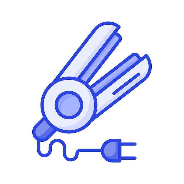 Diseño vectorial de enderezador de cabello aislado sobre fondo blanco