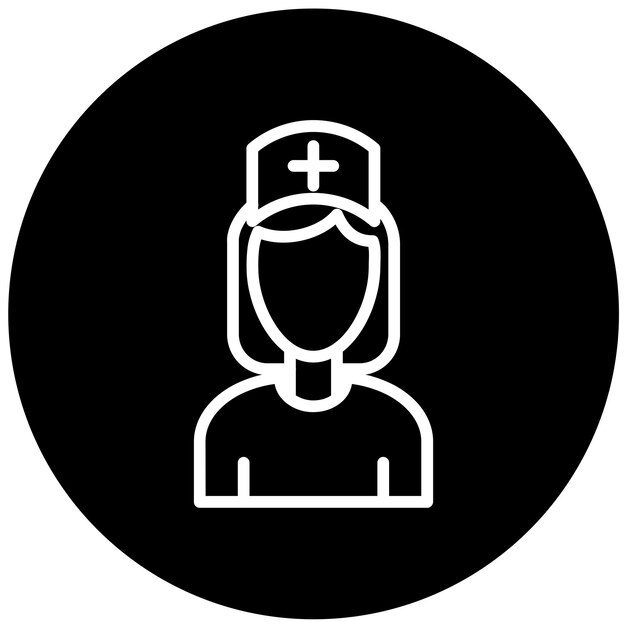 Diseño vectorial enfermera estilo de icono femenino