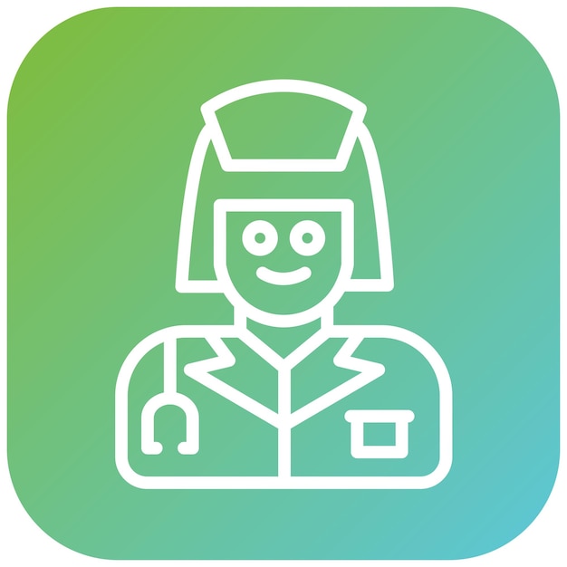 Diseño vectorial enfermera estilo de icono femenino