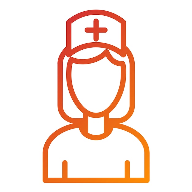 Diseño vectorial enfermera estilo de icono femenino