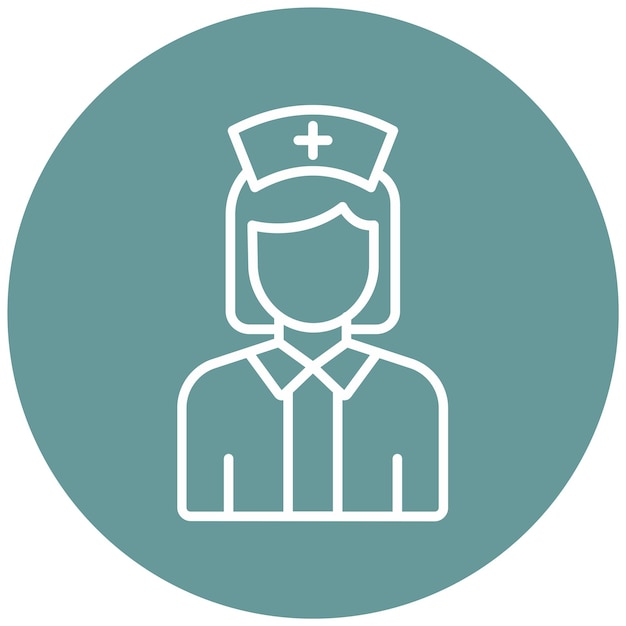 Diseño vectorial enfermera estilo de icono femenino