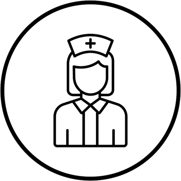 Diseño vectorial enfermera estilo de icono femenino