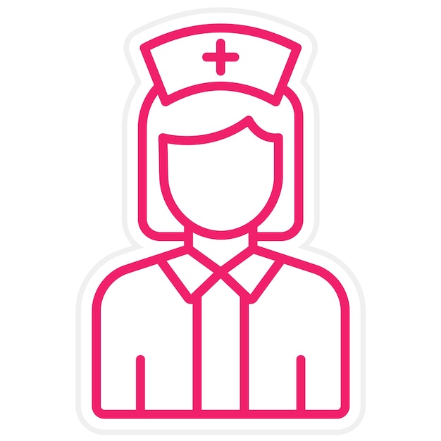Diseño vectorial enfermera estilo de icono femenino