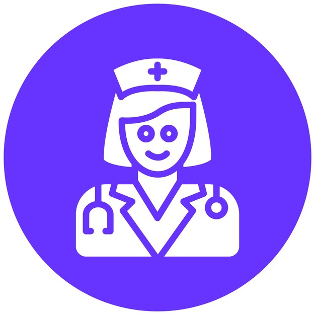 Diseño vectorial enfermera estilo de icono femenino