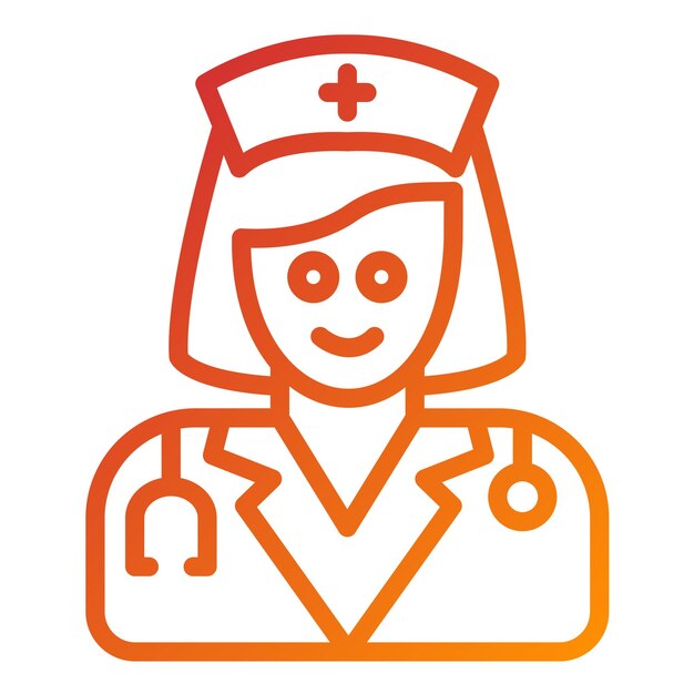 Diseño vectorial enfermera estilo de icono femenino
