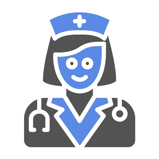 Diseño vectorial enfermera estilo de icono femenino