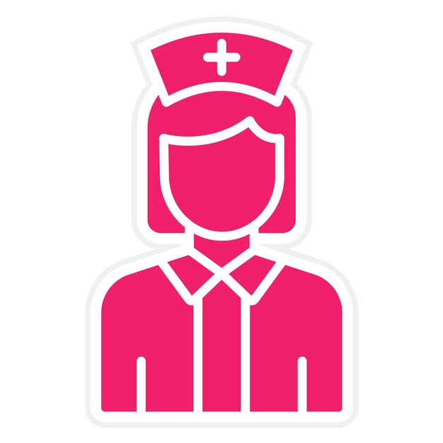 Diseño vectorial enfermera estilo de icono femenino