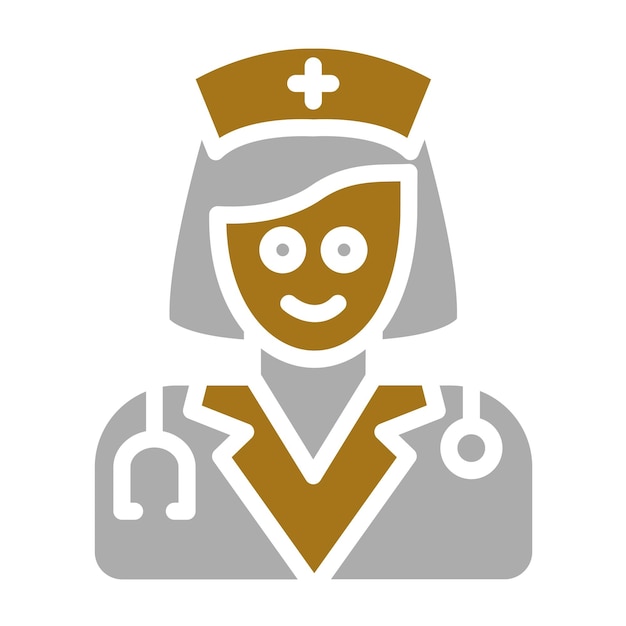 Diseño vectorial enfermera estilo de icono femenino