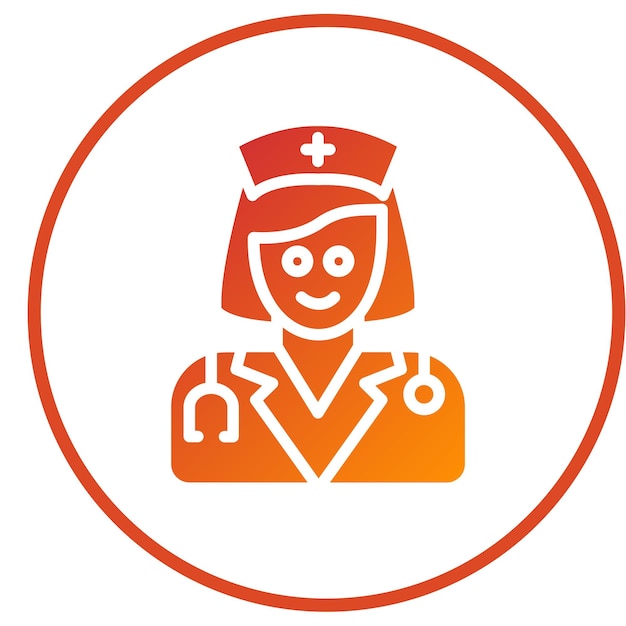 Diseño vectorial enfermera estilo de icono femenino