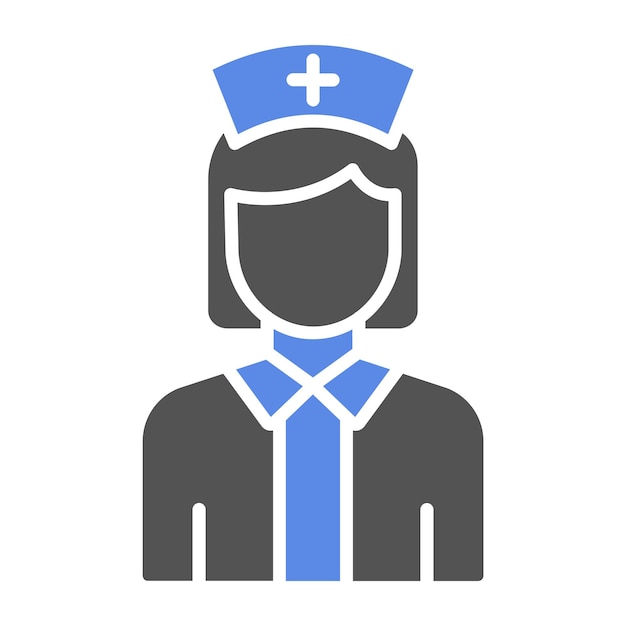 Diseño vectorial enfermera estilo de icono femenino