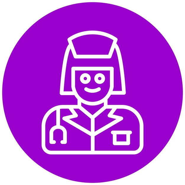 Diseño vectorial enfermera estilo de icono femenino