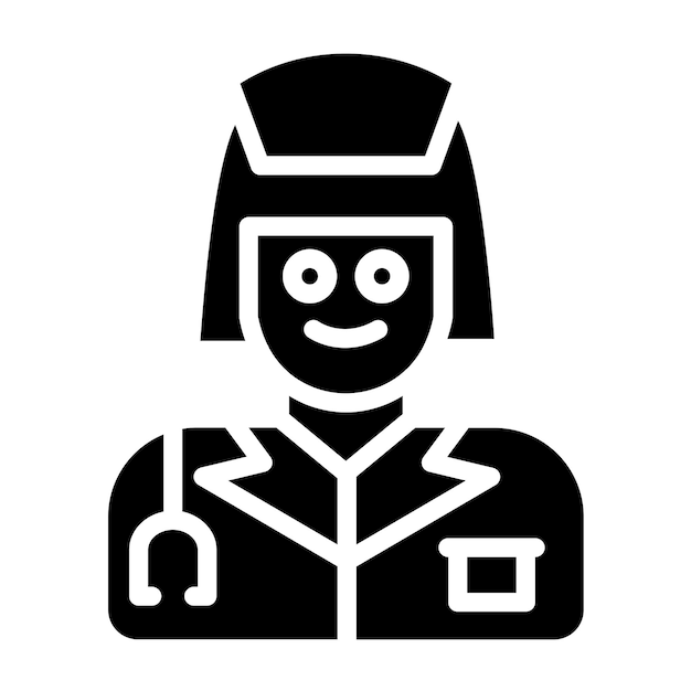 Diseño vectorial enfermera estilo de icono femenino