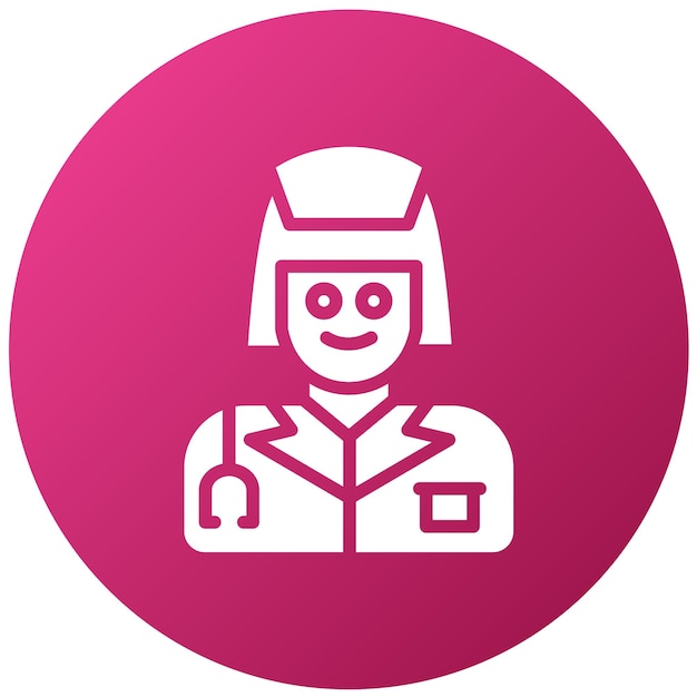Diseño vectorial enfermera estilo de icono femenino