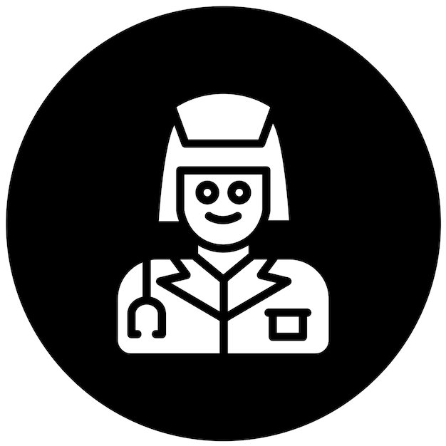 Diseño vectorial enfermera estilo de icono femenino