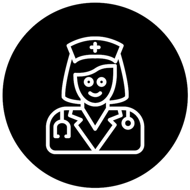 Diseño vectorial enfermera estilo de icono femenino