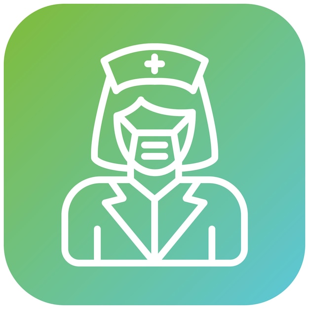 Diseño vectorial de enfermera con estilo de icono de máscara