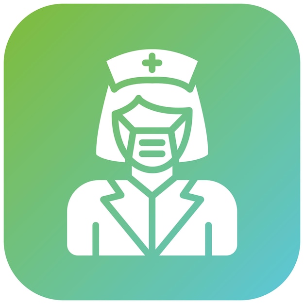 Diseño vectorial de enfermera con estilo de icono de máscara