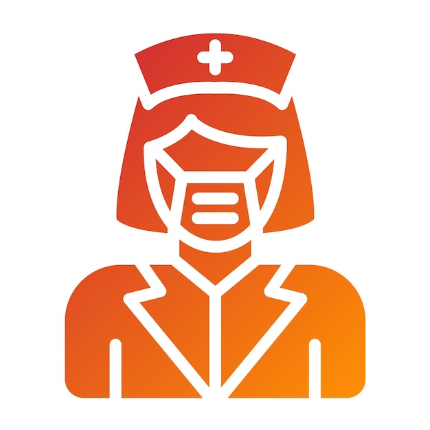 Diseño vectorial de enfermera con estilo de icono de máscara