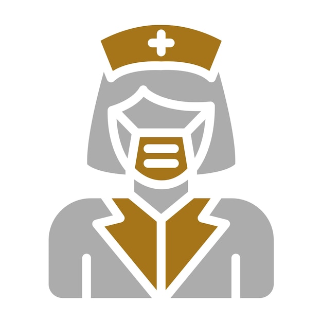 Diseño vectorial de enfermera con estilo de icono de máscara