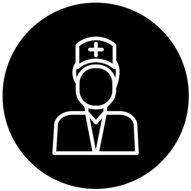 Diseño vectorial enfermera estilo de icono masculino