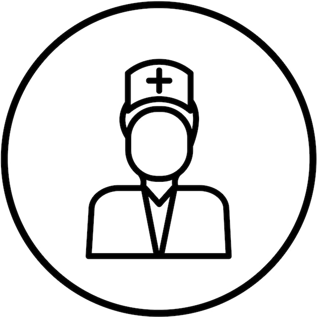 Diseño vectorial enfermera estilo de icono masculino