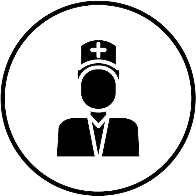 Diseño vectorial enfermera estilo de icono masculino