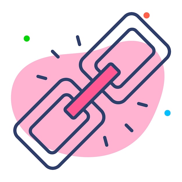 Diseño vectorial de enlaces de cadena en estilo moderno y de moda fácil de usar