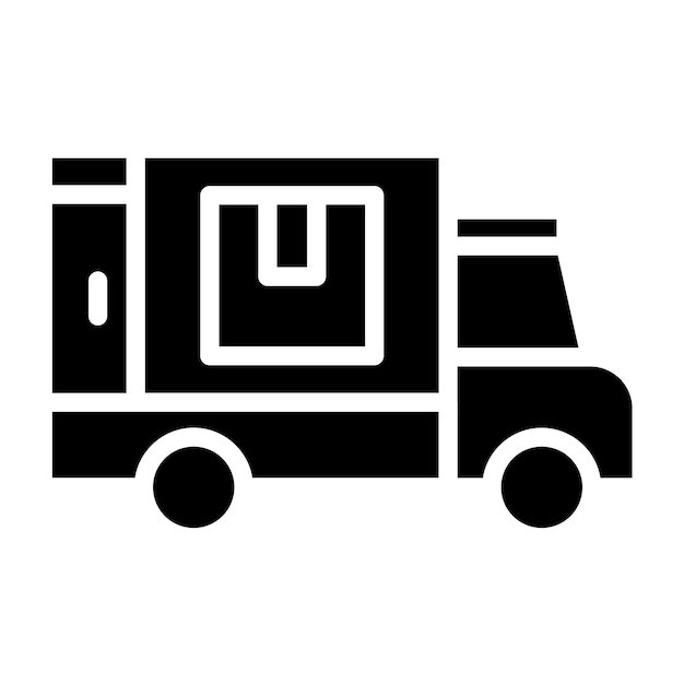 Diseño vectorial Entrega de estilo de icono de van