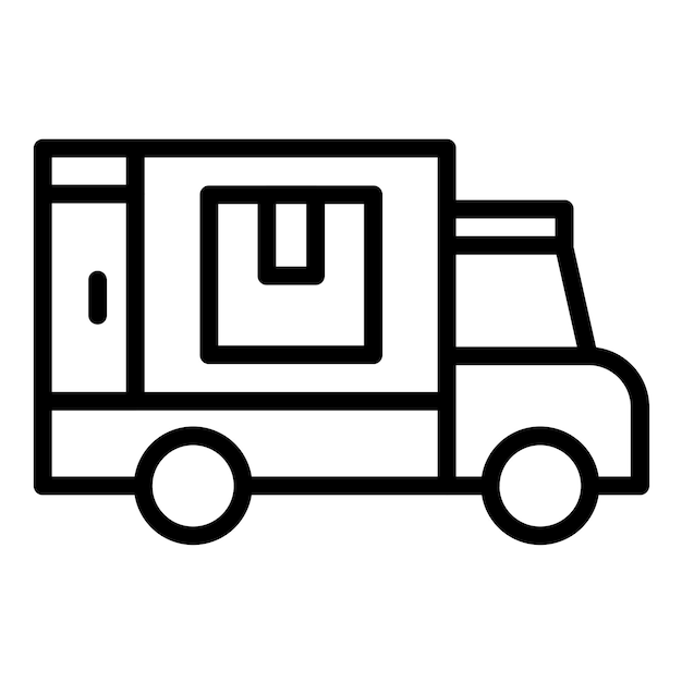 Diseño vectorial Entrega de estilo de icono de van
