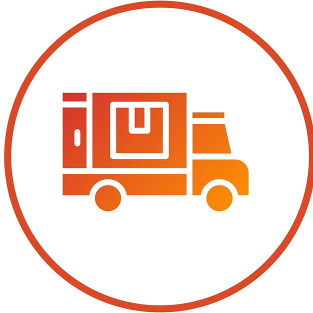Diseño vectorial Entrega de estilo de icono de van