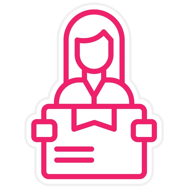 Diseño vectorial Entrega de mujeres Estilo de icono